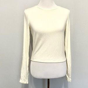Alice + Olivia Air Collection Cream Crop Top